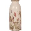 Clayre & Eef 6CE2029 Vaso in ceramica Beige Rosa Verde Ø8xH20cm Vintage Design