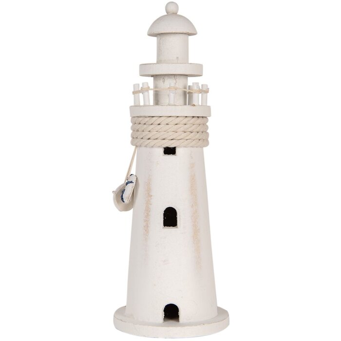 Clayre & Eef 6H2409 Faro decorativo bianco Ø 10x30 cm Stile country