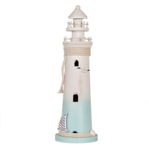 Clayre & Eef Faro decorativo Bianco Blu Ø...