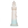 Clayre & Eef Faro decorativo Bianco Blu Ø 13x42 cm MDF Legno Decorazione marittima