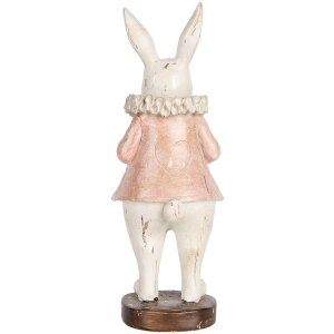 Clayre & Eef Coniglio decorativo Vintage Decorazione di Pasqua Beige Rosa 11x10x29 cm