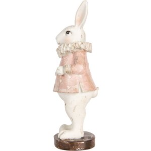 Clayre & Eef Coniglio decorativo Vintage Decorazione di Pasqua Beige Rosa 11x10x29 cm