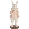 Clayre & Eef Coniglio decorativo Vintage Decorazione di Pasqua Beige Rosa 11x10x29 cm