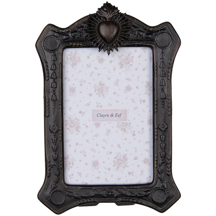 Clayre & Eef Portafoto 2F1216 Cornice barocca oro nero 10x15 cm
