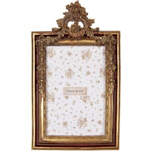 Portafoto Clayre & Eef 2F1246 Oro-Marrone 14x3x24 cm...