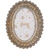 Clayre & Eef 2F1252 Cornice portafoto argento 10x15 cm ovale in vetro plastico vintage