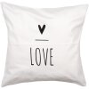 Clayre & Eef BHS21 Copricuscino 45x45 cm Bianco Nero Stile Country Poliestere