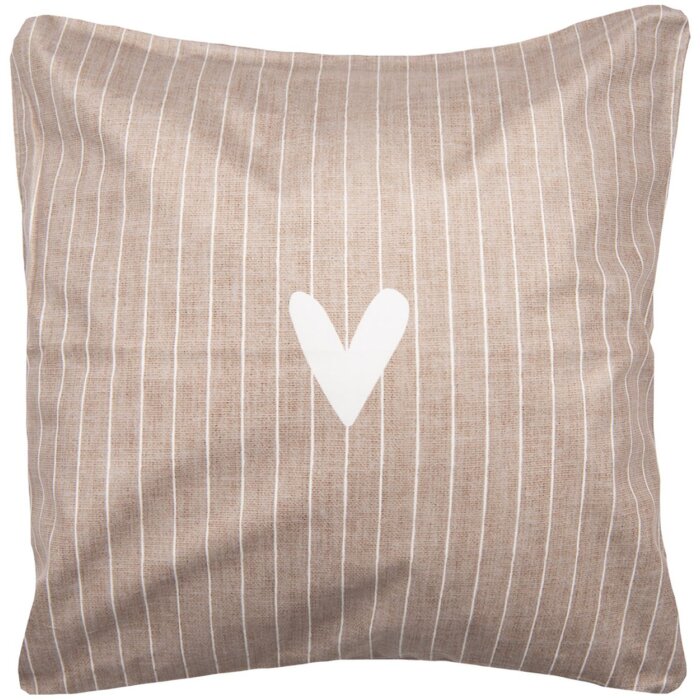 Clayre & Eef BHS22 Copricuscino 45x45 cm Marrone Bianco Stile Country