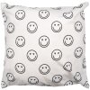 Copri cuscino Clayre & Eef 45x45 cm Nero Bianco Smiley Design Poliestere