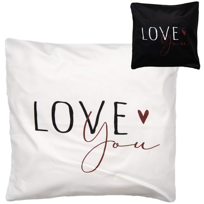 Clayre & Eef BHS24-2 Copricuscino 45x45 cm Design romantico in bianco e nero