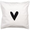 Clayre & Eef BHS24-3 Copricuscino 45x45 cm Bianco Nero Motivo Cuore