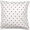 Clayre & Eef BHS24-3 Copricuscino 45x45 cm Bianco Nero Motivo Cuore