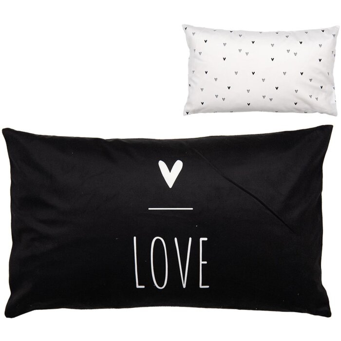 Clayre & Eef BHS36-1 Copricuscino 30x50 cm Nero Bianco