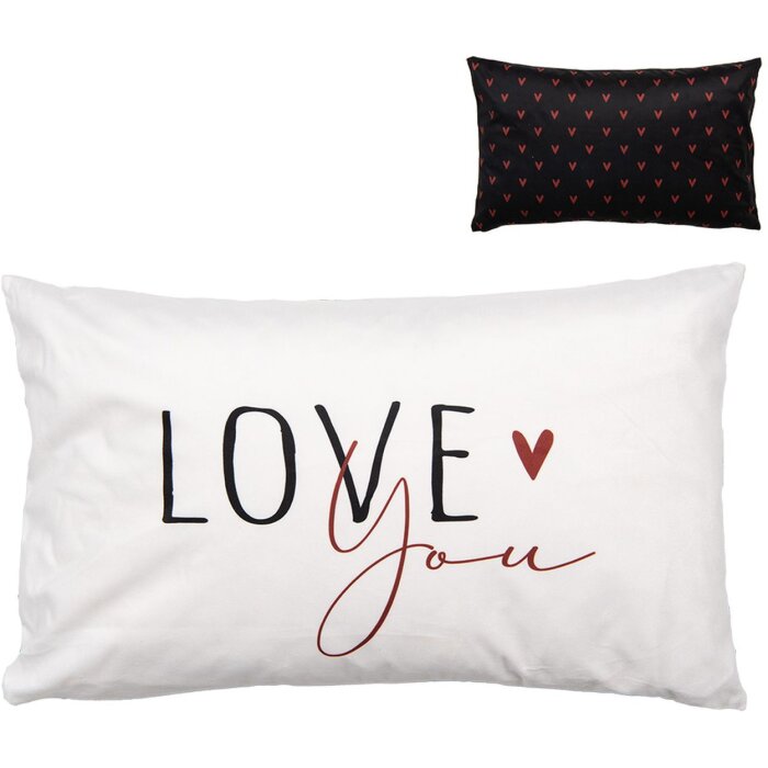 Clayre & Eef BHS36-4 Copricuscino 30x50 cm Nero Bianco Design Romantico