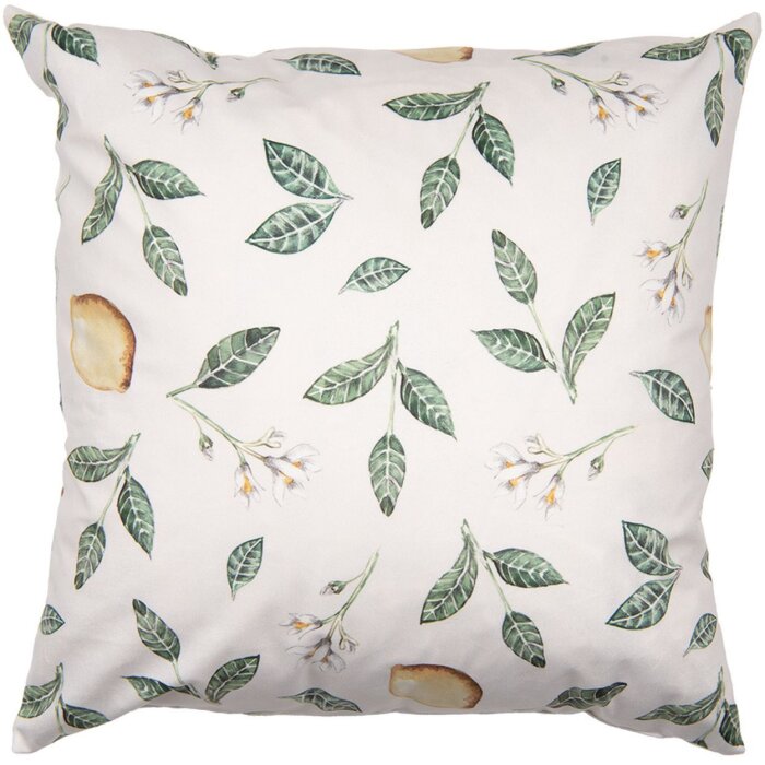 Clayre & Eef LEL22 Copricuscino 45x45 cm Beige motivo floreale stile country