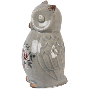Gufo decorativo in ceramica Clayre & Eef Grigio Rosa...