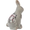 Clayre & Eef Coniglio decorativo in ceramica grigio rosa 13x10x21 cm stile country vintage