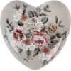 Cuore decorativo in ceramica grigio-rosa 11x11x4 cm stile country di Clayre & Eef