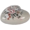 Cuore decorativo in ceramica grigio-rosa 11x11x4 cm stile country di Clayre & Eef