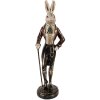 Coniglio decorativo Clayre & Eef in poliresina beige rossa 17x15x51 cm Figurina di Pasqua