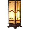 LumiLamp 5LL-6358 Lampada da tavolo Tiffany Beige Brown 17x17x44cm E27 Vetro Poliresina