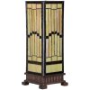 LumiLamp 5LL-6358 Lampada da tavolo Tiffany Beige Brown 17x17x44cm E27 Vetro Poliresina