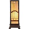 LumiLamp 5LL-6358 Lampada da tavolo Tiffany Beige Brown 17x17x44cm E27 Vetro Poliresina