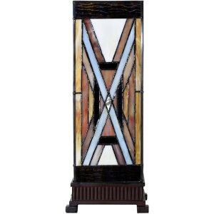LumiLamp 5LL-6359 Lampada da tavolo Tiffany Marrone Beige 17x17x44 cm E27 40W