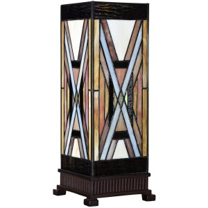 LumiLamp 5LL-6359 Lampada da tavolo Tiffany Marrone Beige...