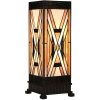 LumiLamp 5LL-6359 Lampada da tavolo Tiffany Marrone Beige 17x17x44 cm E27 40W