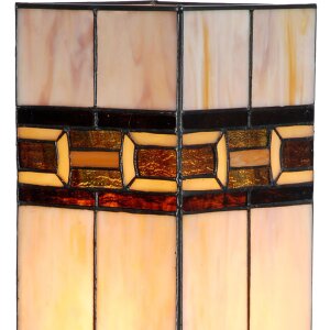 LumiLamp 5LL-6360 Lampada da tavolo Tiffany Beige Brown 44cm E27 Vetro Poliresina