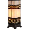 LumiLamp 5LL-6360 Lampada da tavolo Tiffany Beige Brown 44cm E27 Vetro Poliresina