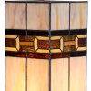 LumiLamp 5LL-6360 Lampada da tavolo Tiffany Beige Brown 44cm E27 Vetro Poliresina