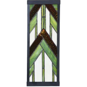 LumiLamp 5LL-6361 Lampada da parete Tiffany Beige Verde 14x16x40 cm E27 Vetro Metallo