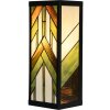 LumiLamp 5LL-6361 Lampada da parete Tiffany Beige Verde 14x16x40 cm E27 Vetro Metallo
