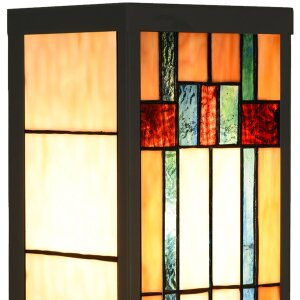 LumiLamp 5LL-6362 Lampada da parete Tiffany Beige Brown 14x16x40cm E27 Vetro Metallo