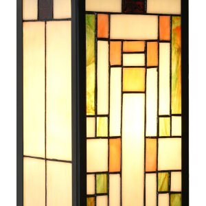 LumiLamp 5LL-6363 Lampada da parete Tiffany Beige Verde 14x16x40cm E27 Vetro Metallo