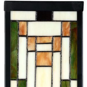 LumiLamp 5LL-6363 Lampada da parete Tiffany Beige Verde 14x16x40cm E27 Vetro Metallo