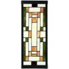 LumiLamp 5LL-6363 Lampada da parete Tiffany Beige Verde 14x16x40cm E27 Vetro Metallo