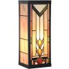 LumiLamp Tiffany Lampada da parete Beige Brown 14x16x40 cm E27 Vetro Metallo