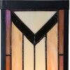 LumiLamp Tiffany Lampada da parete Beige Brown 14x16x40 cm E27 Vetro Metallo