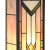 LumiLamp Tiffany Lampada da parete Beige Brown 14x16x40 cm E27 Vetro Metallo