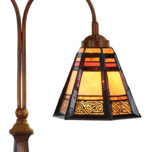 LumiLamp 5LL-6366 Lampada da tavolo Tiffany in vetro marrone 48x19x64 cm E27