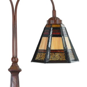 LumiLamp 5LL-6366 Lampada da tavolo Tiffany in vetro marrone 48x19x64 cm E27