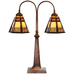 LumiLamp 5LL-6366 Lampada da tavolo Tiffany in vetro...