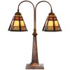 LumiLamp 5LL-6366 Lampada da tavolo Tiffany in vetro marrone 48x19x64 cm E27