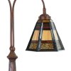 LumiLamp 5LL-6366 Lampada da tavolo Tiffany in vetro marrone 48x19x64 cm E27