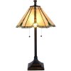 LumiLamp Tiffany lampada da tavolo Ø40x67 cm Beige Brown Vetro Poliresina Attacco E27
