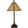 LumiLamp Tiffany lampada da tavolo Ø40x67 cm Beige Brown Vetro Poliresina Attacco E27