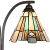 LumiLamp 5LL-6368 Lampada da tavolo Tiffany marrone blu 48x19x57cm E27 2x60W